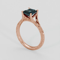 2.10 Ct. Bluish Green Sapphire Ring, 18K Rose Gold 2