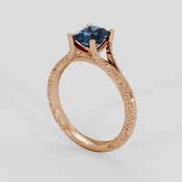 1.41 Ct. Greenish Blue Sapphire Ring, 18K Rose Gold 2