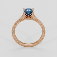 1.41 Ct. Greenish Blue Sapphire Ring, 18K Rose Gold 3