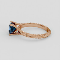 1.41 Ct. Greenish Blue Sapphire Ring, 18K Rose Gold 4