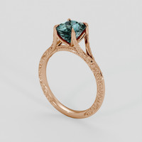 3.01 Ct. Greenish Blue Sapphire Ring, 18K Rose Gold 2
