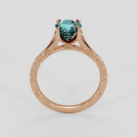 3.01 Ct. Greenish Blue Sapphire Ring, 18K Rose Gold 3