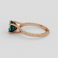3.01 Ct. Greenish Blue Sapphire Ring, 18K Rose Gold 4