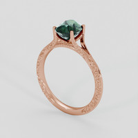 2.50 Ct. Bluish Green Sapphire Ring, 18K Rose Gold 2