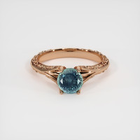 1.71 Ct. Bluish Green Sapphire Ring, 18K Rose Gold 1