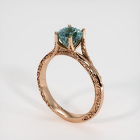 1.71 Ct. Bluish Green Sapphire Ring, 18K Rose Gold 2