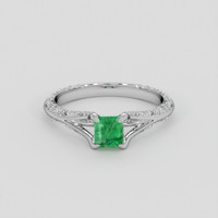 0.65 Ct. Emerald Ring, Silver 1