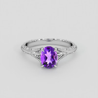 1.13 Ct. Purple Amethyst Ring, Silver 1