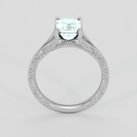 1.57 Ct. Blue Aquamarine Ring, Silver 3