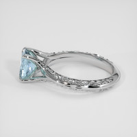1.00 Ct. Blue Aquamarine Ring, Silver 4