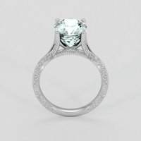 3.38 Ct. Blue Aquamarine Ring, Silver 3