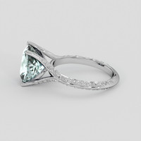 3.38 Ct. Blue Aquamarine Ring, Silver 4
