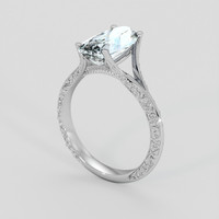 1.78 Ct. Blue Aquamarine Ring, Silver 2