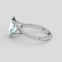 1.78 Ct. Blue Aquamarine Ring, Silver 4