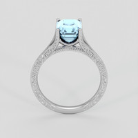 2.04 Ct. Blue Aquamarine Ring, Silver 3
