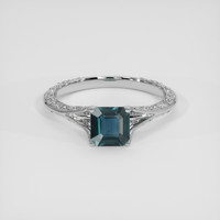 1.12 Ct. Greenish Blue Sapphire Ring, Silver 1