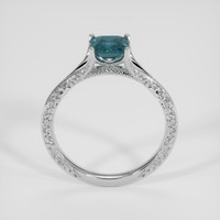 1.12 Ct. Greenish Blue Sapphire Ring, Silver 3