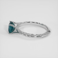 1.12 Ct. Greenish Blue Sapphire Ring, Silver 4