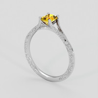 1.01 Ct. Orangish Yellow Sapphire Ring, Silver 2