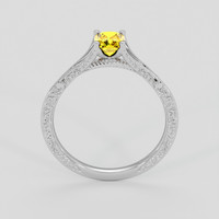 1.01 Ct. Orangish Yellow Sapphire Ring, Silver 3