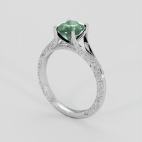 2.00 Ct. Bluish Green Sapphire Ring, Silver 2