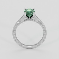 2.00 Ct. Bluish Green Sapphire Ring, Silver 3