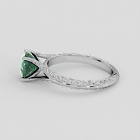 2.00 Ct. Bluish Green Sapphire Ring, Silver 4