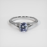 1.28 Ct. Greyish Blue Sapphire Ring, 10K White Gold 1