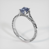 1.28 Ct. Greyish Blue Sapphire Ring, 10K White Gold 2