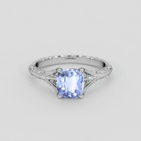 1.15 Ct. Blue Sapphire Ring, 10K White Gold 1