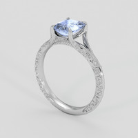 1.15 Ct. Blue Sapphire Ring, 10K White Gold 2