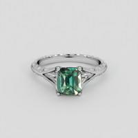 2.55 Ct. Bluish Green Sapphire Ring, 10K White Gold 1