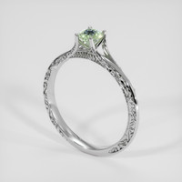 0.40 Ct. Bluish Green Sapphire Ring, 10K White Gold 2