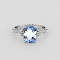 1.80 Ct. Blue Sapphire Ring, 10K White Gold 1