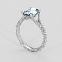 1.80 Ct. Blue Sapphire Ring, 10K White Gold 2
