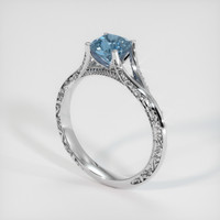 1.05 Ct. Greenish Blue Sapphire Ring, 10K White Gold 2