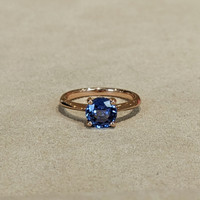 2.25 Ct. Green Sapphire Ring, 10K White Gold 1