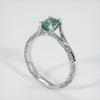 0.92 Ct. Greenish Blue Sapphire Ring, 10K White Gold 2