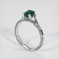 0.84 Ct. Greenish Blue Sapphire Ring, 10K White Gold 2
