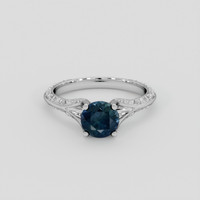 1.27 Ct. Greenish Blue Sapphire Ring, 10K White Gold 1
