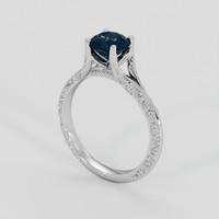 1.27 Ct. Greenish Blue Sapphire Ring, 10K White Gold 2