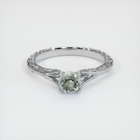 0.74 Ct. Green Sapphire Ring, 10K White Gold 1