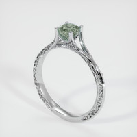 0.74 Ct. Green Sapphire Ring, 10K White Gold 2