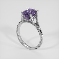 3.55 Ct. Violetish Blue Tanzanite Ring, 14K White Gold 2