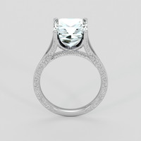 4.33 Ct. Blue Aquamarine Ring, 14K White Gold 3