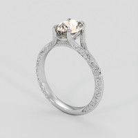 1.32 Ct. Peach Morganite Ring, 14K White Gold 2