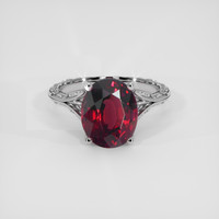 4.61 Ct. Red Garnet Ring, 14K White Gold 1