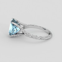3.96 Ct. Blue Aquamarine Ring, 14K White Gold 4