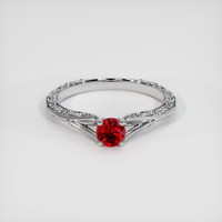 0.44 Ct. Ruby Ring, 14K White Gold 1