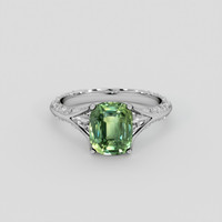 3.02 Ct. Green Sapphire Ring, 14K White Gold 1